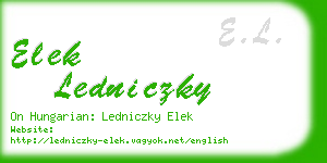 elek ledniczky business card